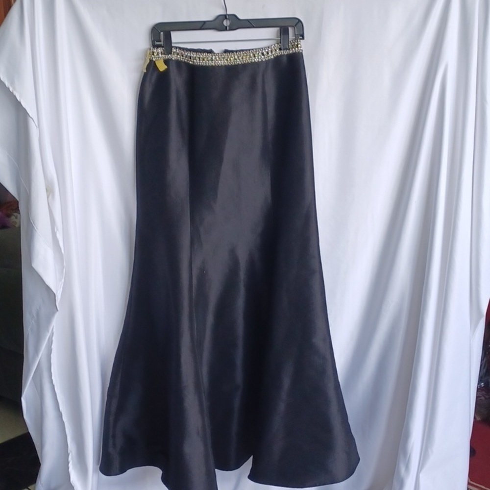 Mori Lee: Black Rhinestone embellished Maxi skirt, 42" Long - Picture 2 of 8
